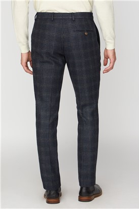  Navy Check Heritage Tweed Suit Trousers