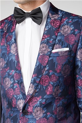  Navy Pink Floral Jacket