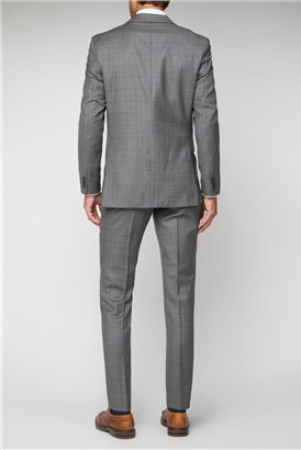  Grey Rust Check Regular Fit Suit Jacket