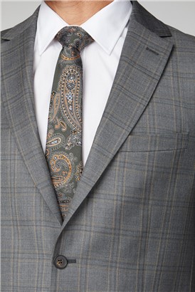  Grey Rust Check Regular Fit Suit Jacket