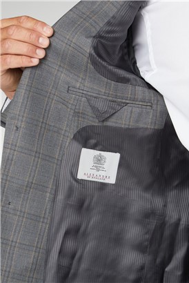  Grey Rust Check Regular Fit Suit Jacket