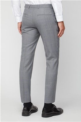  Grey Windowpane Check Tailored Fit Suit Trousers