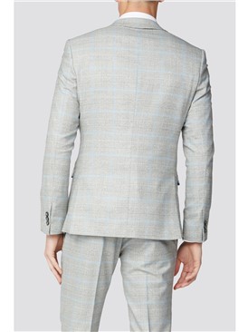  Grey and Blue Checked Waistcoat