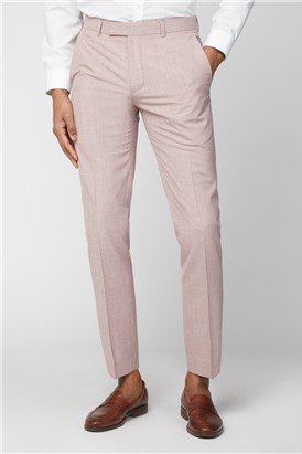  Light Pink Slim Fit Suit Trousers