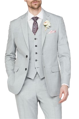 Occasions Regular Fit Light Grey Texture Suit Jacket