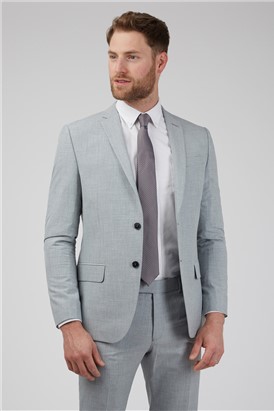 Occasions Slim Fit Light Grey Textured Suit Jacket