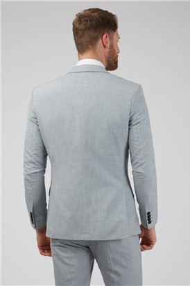 Occasions Slim Fit Light Grey Textured Suit Jacket