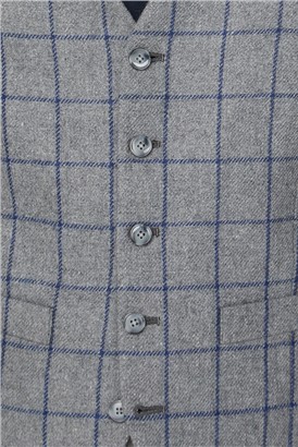  Grey Windowpane Heritage Tweed Waistcoat