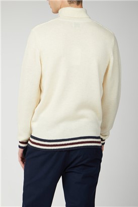  Ivory Textured Roll Neck Jumper