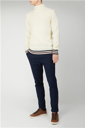  Ivory Textured Roll Neck Jumper