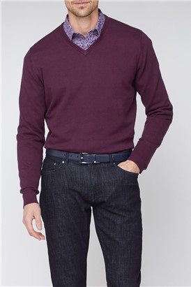  Plum V Neck Jumper