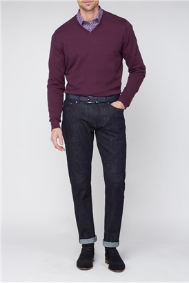  Plum V Neck Jumper