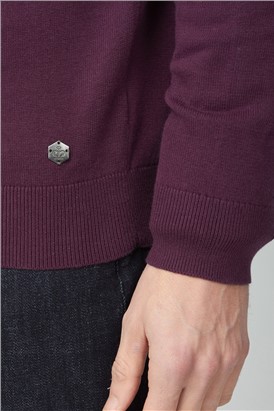  Plum V Neck Jumper