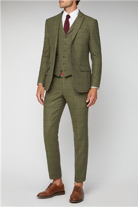  Green Heritage Check Tailored Fit Waistcoat