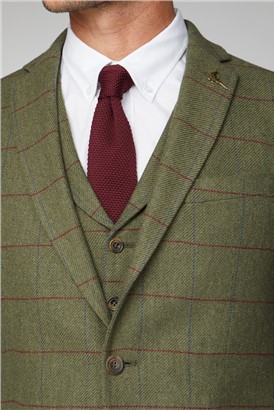  Green Heritage Check Tailored Fit Waistcoat