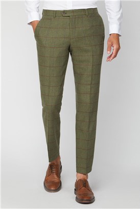  Green Heritage Check Tailored Fit Suit Trousers