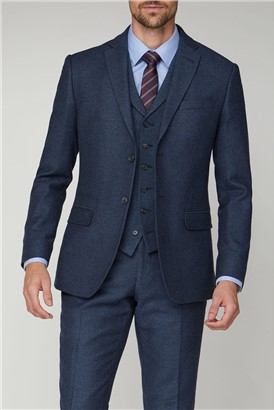  Navy Texture Tailored Fit Jacket