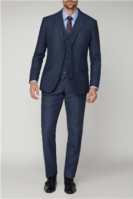  Navy Texture Tailored Fit Jacket