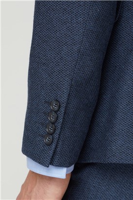  Navy Texture Tailored Fit Jacket