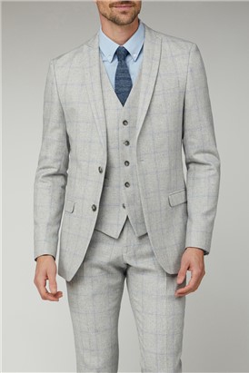  Light Grey Blue Check Jacket