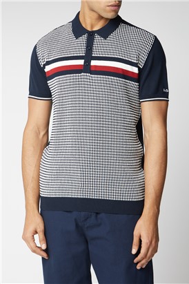  Stripe Chest Knitted Polo