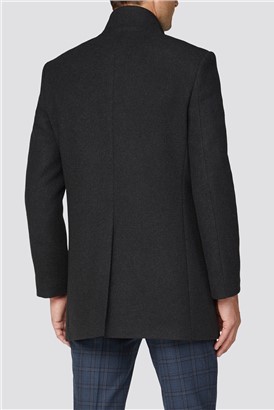  Dark Grey Funnel Neck Coat