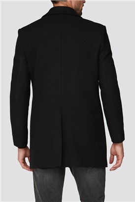  Black Melton Car Coat