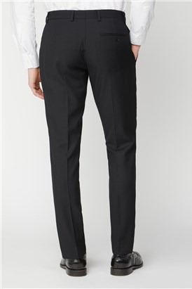  Black Textured Regular Fit Suit Trousers