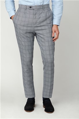  Black and White Jaspe Check Trousers