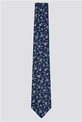  Navy Small Floral Tie