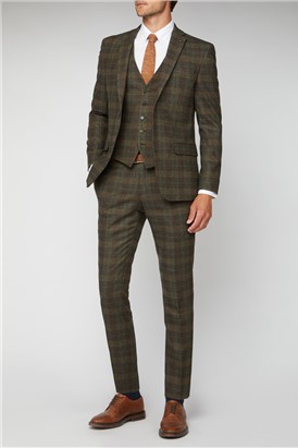  Green Tweed Heritage Check Waistcoat