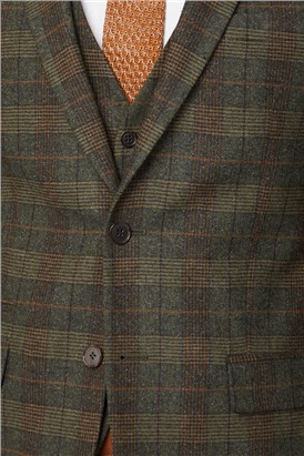  Green Tweed Heritage Check Waistcoat