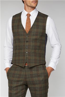  Green Tweed Heritage Check Waistcoat