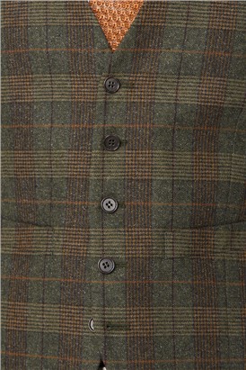  Green Tweed Heritage Check Waistcoat