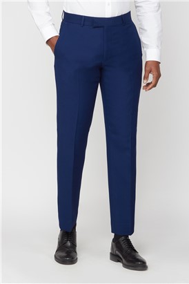  Blue Structured Suit Trousers