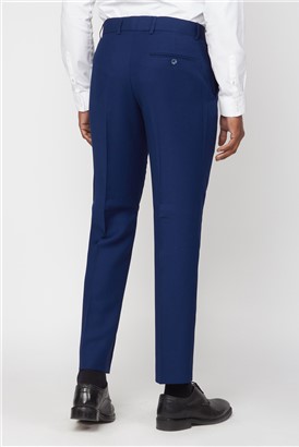  Blue Structured Suit Trousers