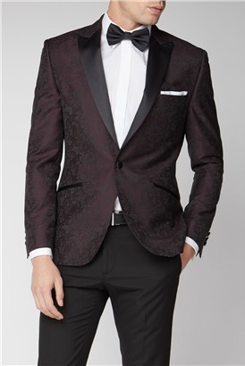  Burgundy Floral Jacket