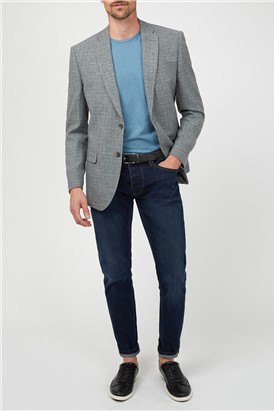  Light Grey Broken Check Suit Jacket