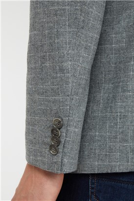  Light Grey Broken Check Suit Jacket