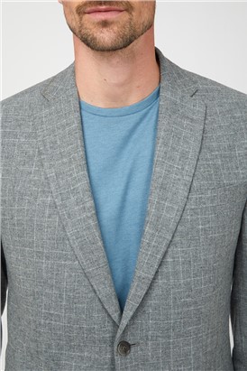  Light Grey Broken Check Suit Jacket