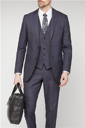  Navy Texture Regular Fit Suit Jacket