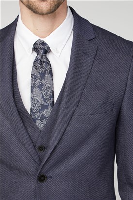  Navy Texture Regular Fit Suit Jacket