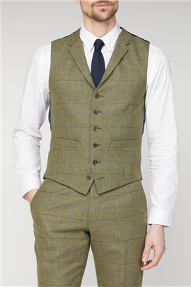  Green Heritage Check Tailored Fit Waistcoat