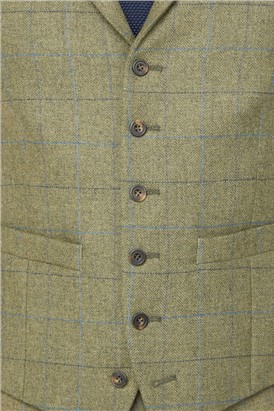  Green Heritage Check Tailored Fit Waistcoat