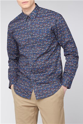  Long Sleeve Multicolour Floral Print Shirt