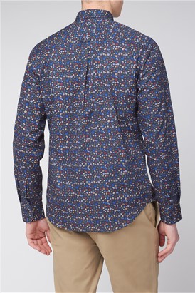  Long Sleeve Multicolour Floral Print Shirt