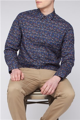  Long Sleeve Multicolour Floral Print Shirt