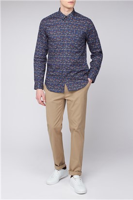  Long Sleeve Multicolour Floral Print Shirt