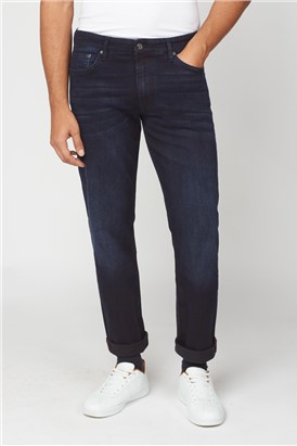 Blue Black Denim Straight Jean