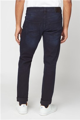 Blue Black Denim Straight Jean